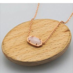 Kendra Scott Elisa Necklace Rose Gold Rose Quartz